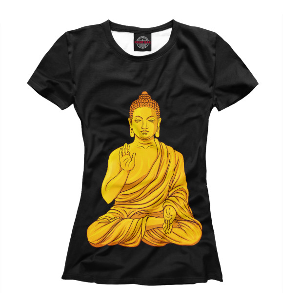 Женская футболка с изображением Будда цвета Белый