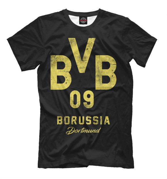 Мужская футболка с изображением Боруссия Дортмунд цвета Черный