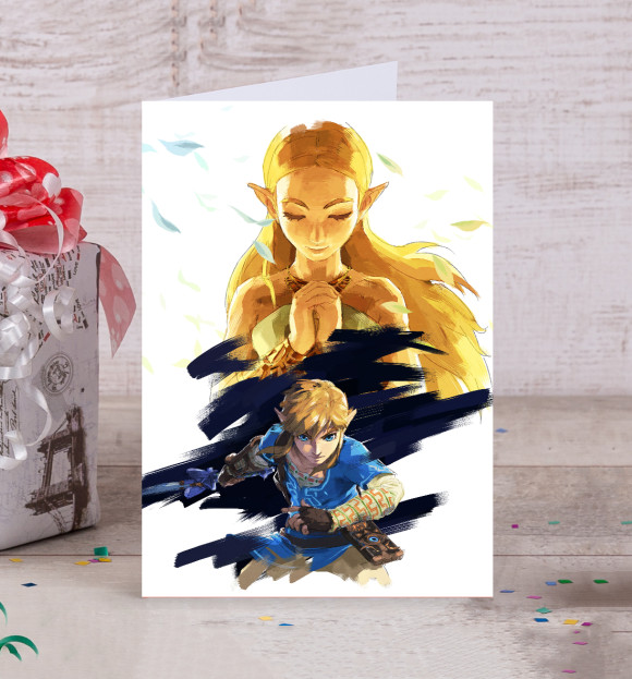 Открытка с изображением The Legend Of Zelda цвета Белый