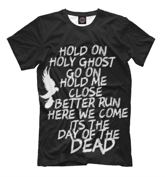 Мужская футболка с изображением Day of the dead lyrics цвета Черный
