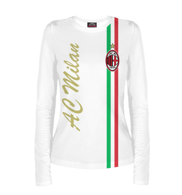 Женский лонгслив с изображением AC Milan цвета Белый
