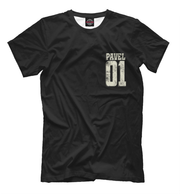 Мужская футболка с изображением Павел 01 цвета Черный