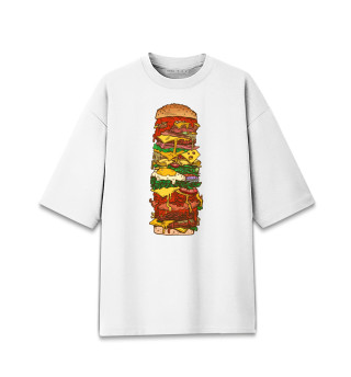 Женская футболка оверсайз Большой гамбургер