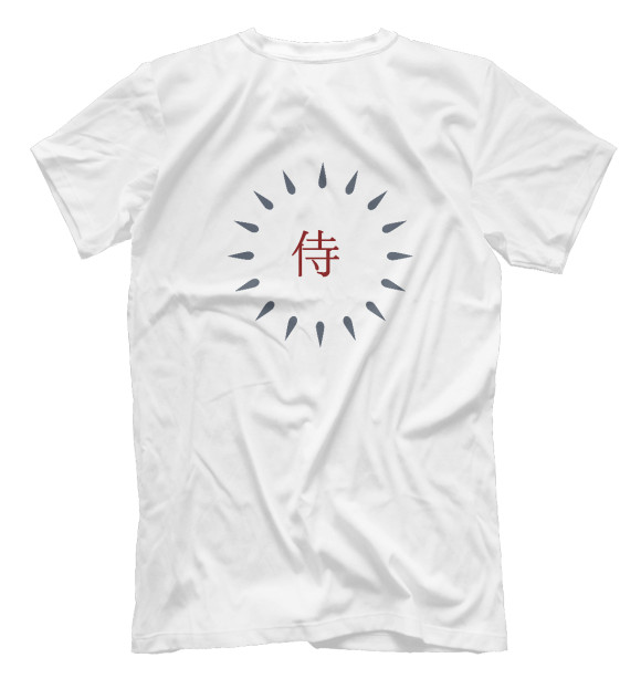 Мужская футболка с изображением Dragon samurai цвета Белый