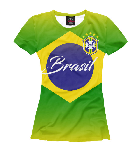 Женская футболка с изображением Бразилия цвета Белый