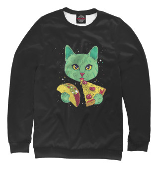 Cat Eating Pizza and Taco