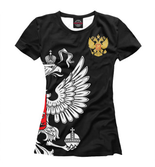 Женская футболка Россия Exclusive Black