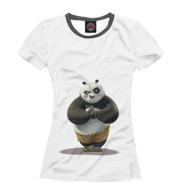 Женская футболка с изображением Панда цвета Белый