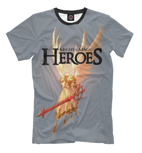 Мужская футболка с изображением Heroes of Might and Magic цвета Серый
