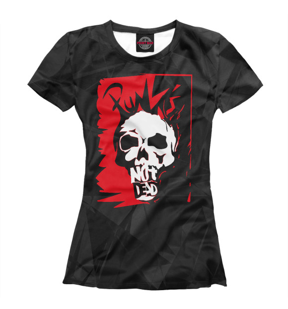 Женская футболка с изображением Punk's not dead цвета Белый