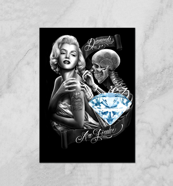Плакат с изображением Мерилин - тату цвета Белый