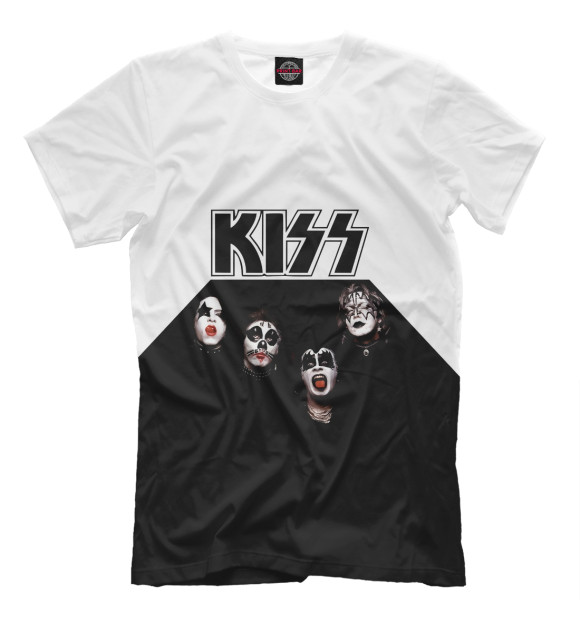 Мужская футболка с изображением Kiss цвета Черный