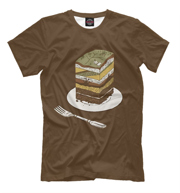 Мужская футболка с изображением Геологический торт цвета Темно-бордовый