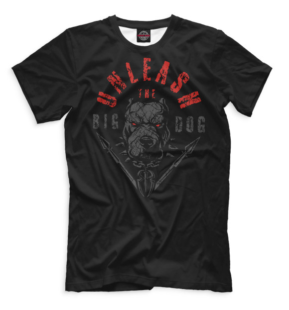 Мужская футболка с изображением Unleash the Big Dog цвета Черный