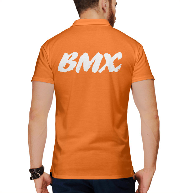 Мужское поло с изображением BMX цвета Белый