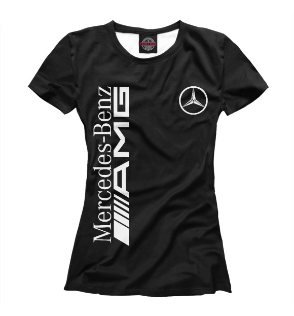 Женская футболка с изображением Mersedes-Benz AMG цвета Белый
