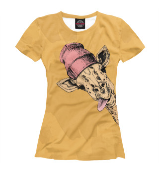Женская футболка Жираф дразнит языком