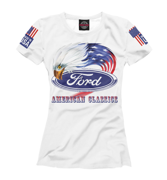 Женская футболка с изображением Ford цвета Белый