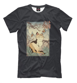Мужская футболка Пейзаж с котиком