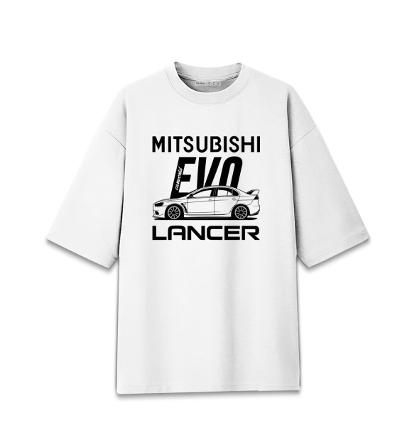 Женская футболка оверсайз с изображением Mitsubishi Lancer Evo X Side Best цвета Белый