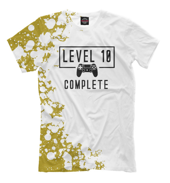 Мужская футболка с изображением Level 10 Complete цвета Белый