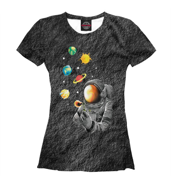 Женская футболка с изображением Astronauts Making Planets цвета Белый