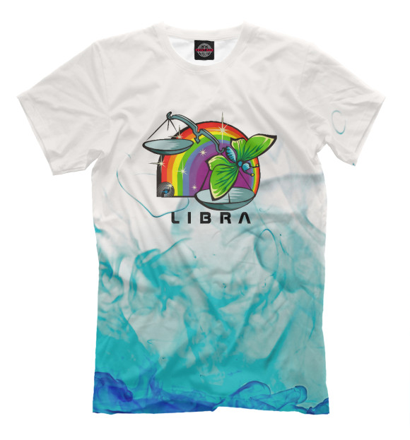 Мужская футболка с изображением 1980s Rainbow with Libra цвета Белый