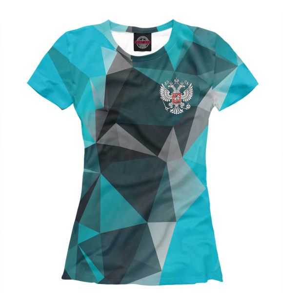 Женская футболка с изображением Россия | Abstraction цвета Белый