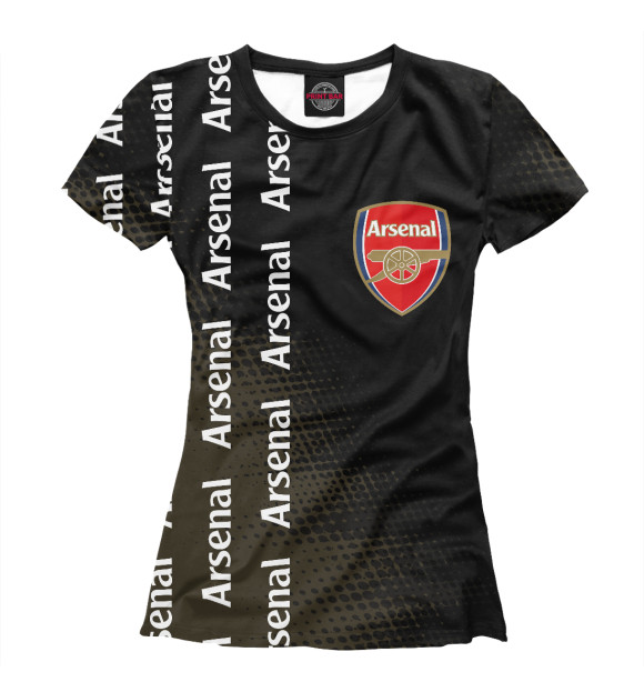 Женская футболка с изображением Arsenal - Полутона цвета Белый