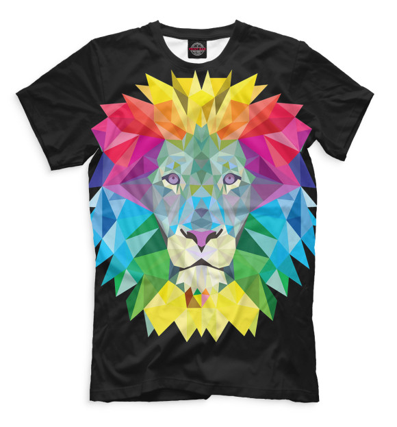 Мужская футболка с изображением Львы цвета Черный