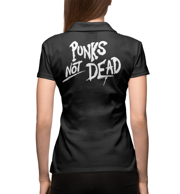 Женское поло с изображением Punk's Not Dead цвета Белый