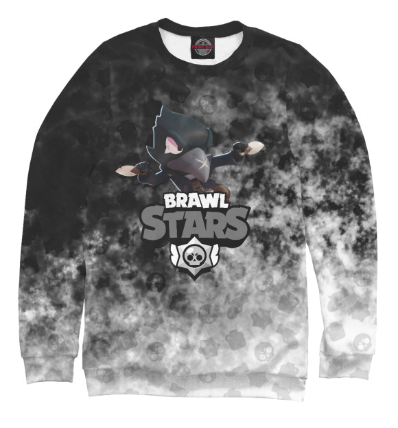 Мужской свитшот с изображением Brawl Stars: Crow цвета Белый