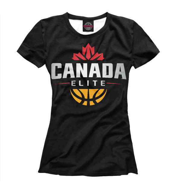 Женская футболка с изображением Canada elite цвета Белый