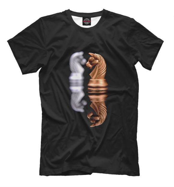 Мужская футболка с изображением Chess цвета Черный