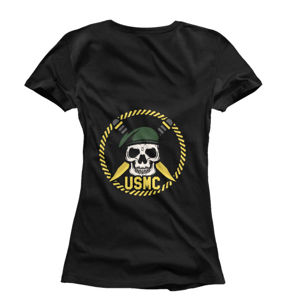 Женская футболка с изображением Морская пехота США цвета Белый