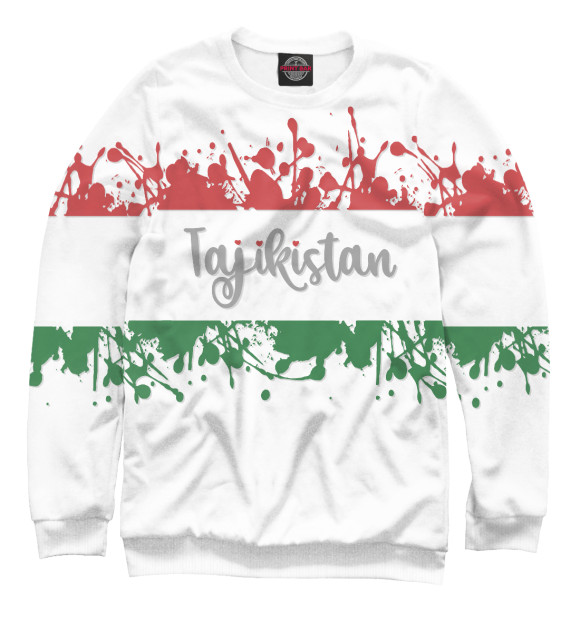 Мужской свитшот с изображением Таджикистан цвета Белый