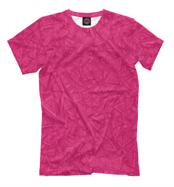 Мужская футболка с изображением Розовые треугольники цвета Белый