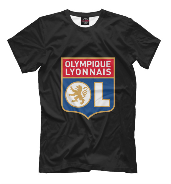 Мужская футболка с изображением Olympique lyonnais цвета Белый