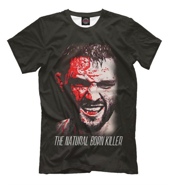 Мужская футболка с изображением Carlos Condit - The Natural Born Killer цвета Черный