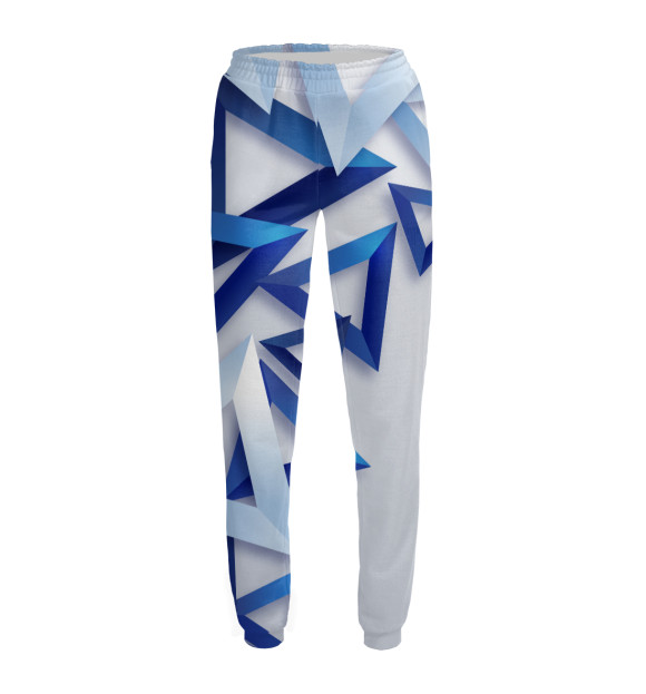 Женские спортивные штаны с изображением Треугольники 3D цвета Белый