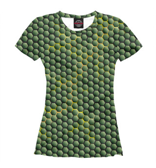 Женская футболка Зеленые соты