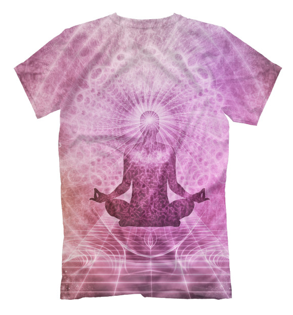 Мужская футболка с изображением Медитация цвета Белый