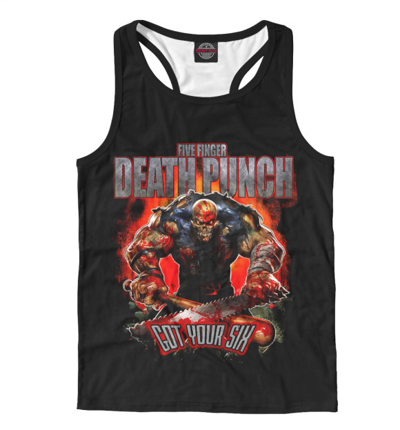 Мужская майка-борцовка с изображением Five Finger Death Punch Got Your Six цвета Белый
