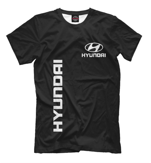 Мужская футболка с изображением Hyundai цвета Белый