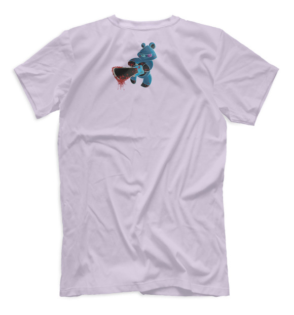 Мужская футболка с изображением Мишка с бензопилой цвета Белый