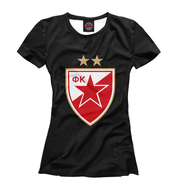 Футболка для девочек с изображением Црвена Звезда цвета Белый