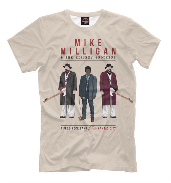 Мужская футболка с изображением Майк Миллиган и Братья Китчен цвета Бежевый