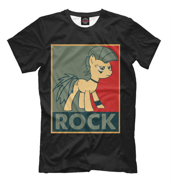 Мужская футболка с изображением Rock цвета Черный