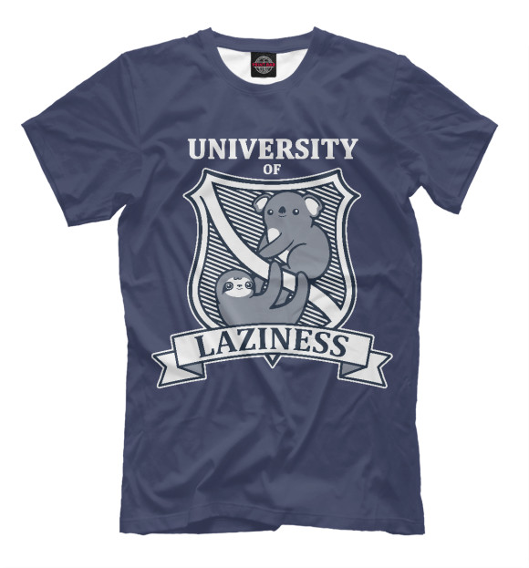 Мужская футболка с изображением Университет лени цвета Серый