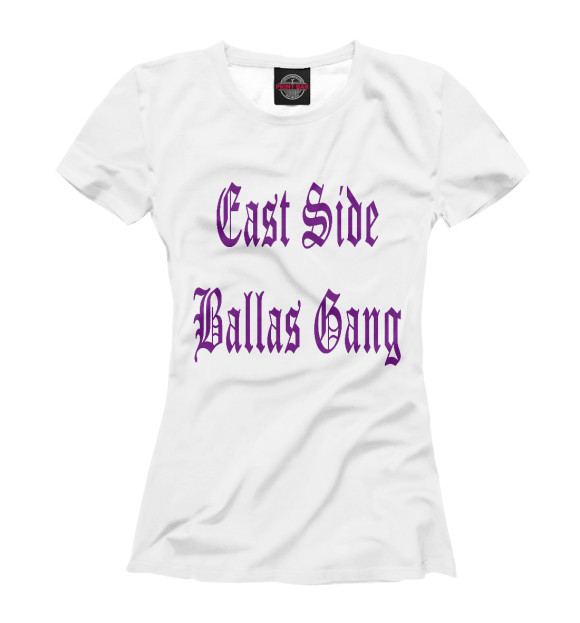 Женская футболка с изображением GTA SA. East Side Ballas Gang цвета Белый